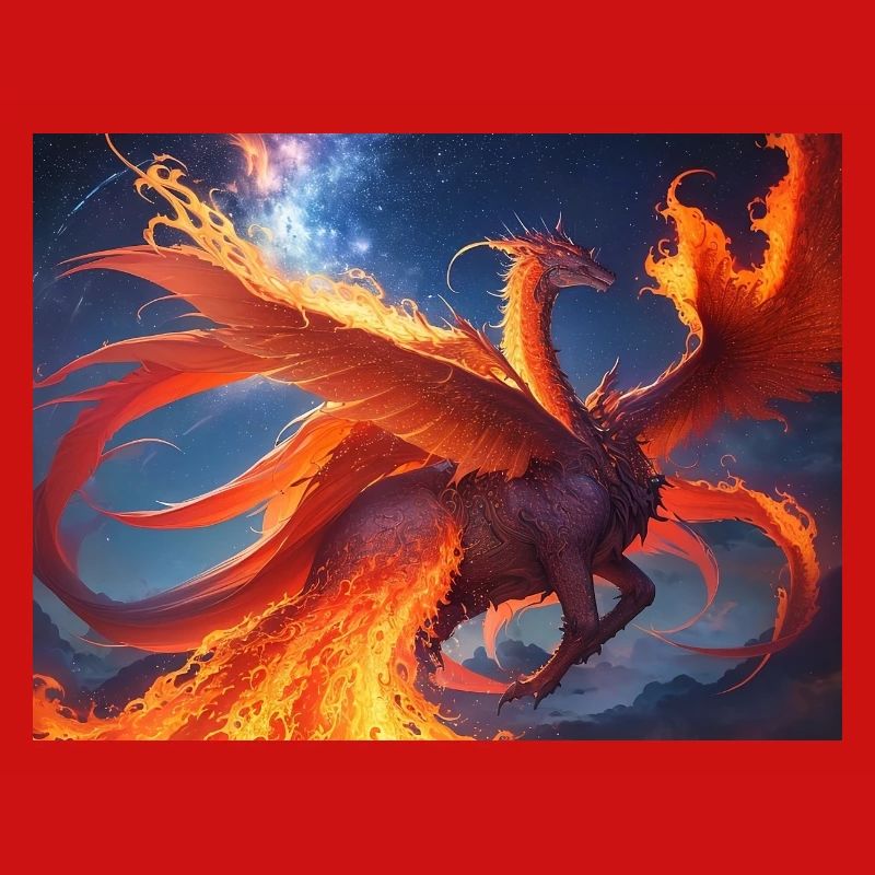 blue red sky with a creature generated ai