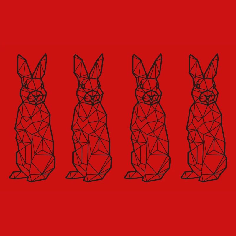 Polygon rabbit rabbit art.