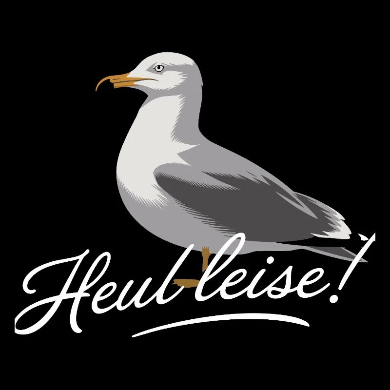 Heul Leise Möwe Illustration Lustiger Spruch
