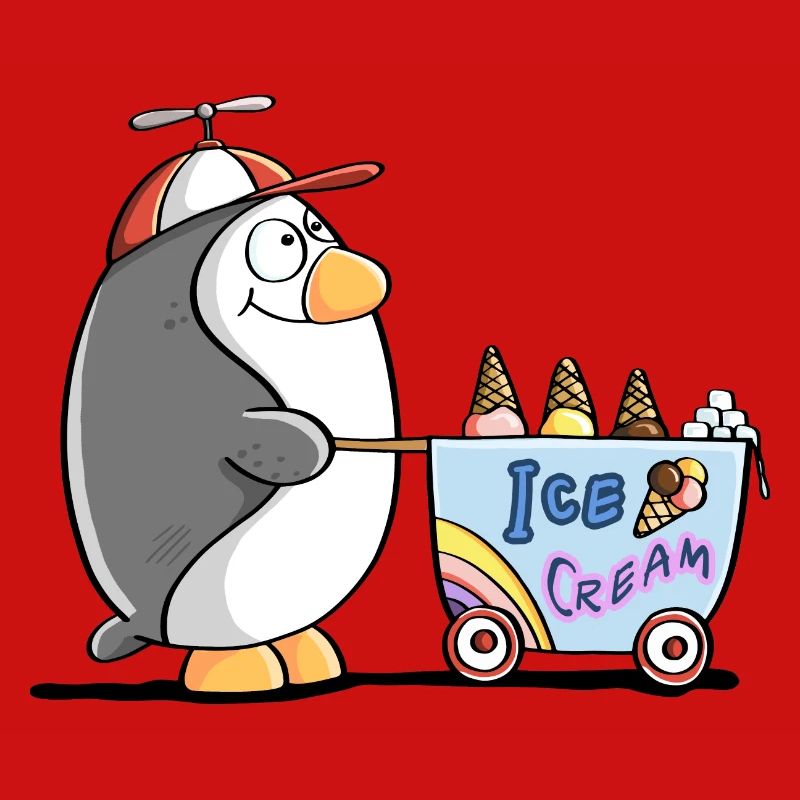 Pinguin Als Eisverkäufer - Eis