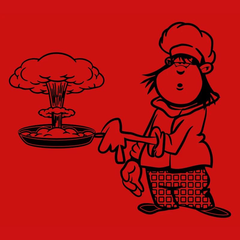 cuisinier drôle champignon de cuisson
