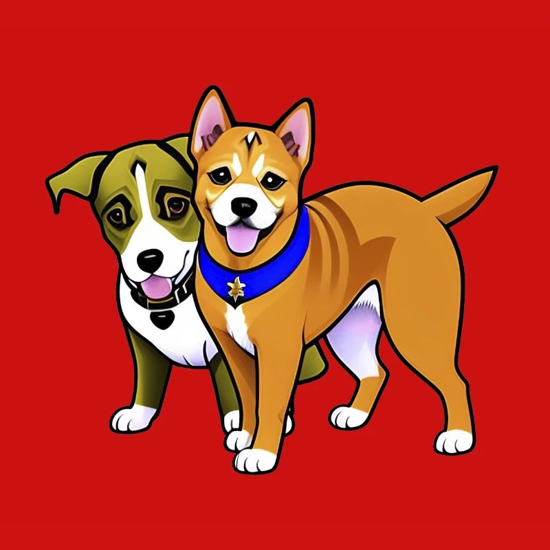 Deux chiens mignons