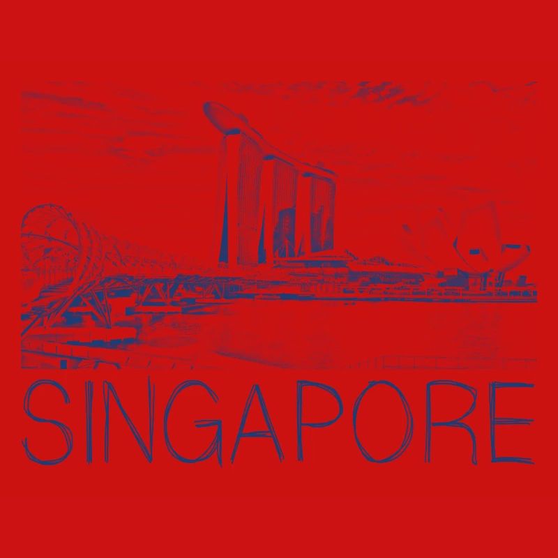 Stiftzeichnung Singapur