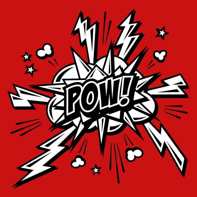 Pow! Comic line drawing