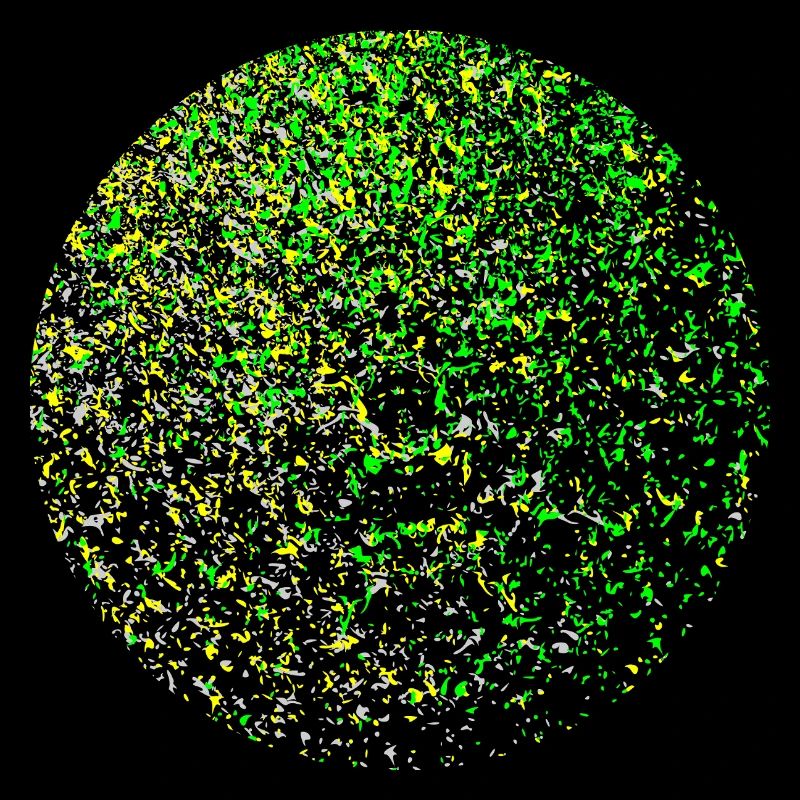 Cercle Confetti Vert Jaune Abstrait