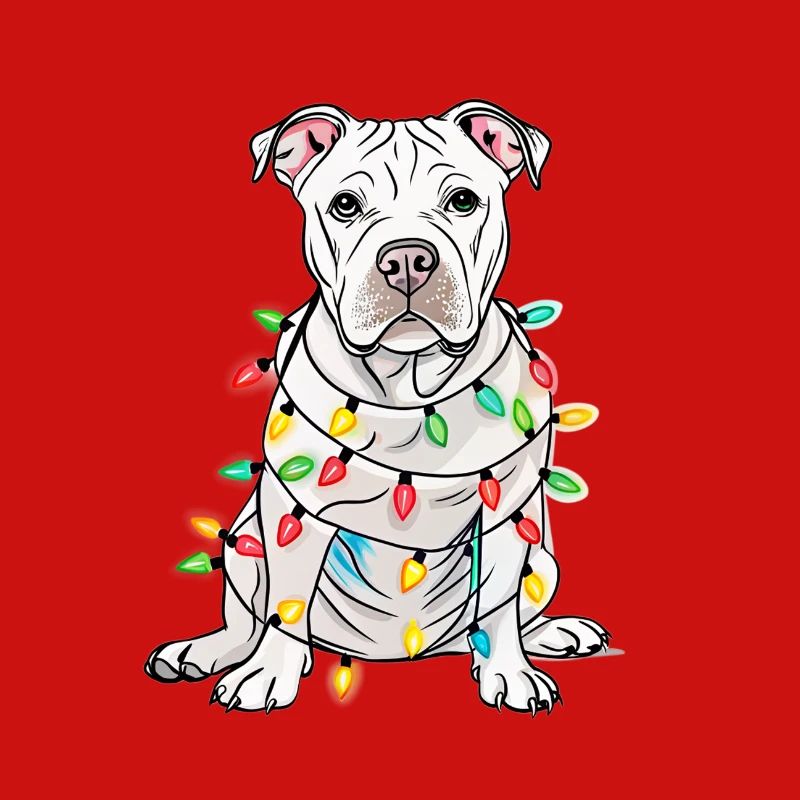 Lustiger Lichterhund mit Weihnachtskette Hund