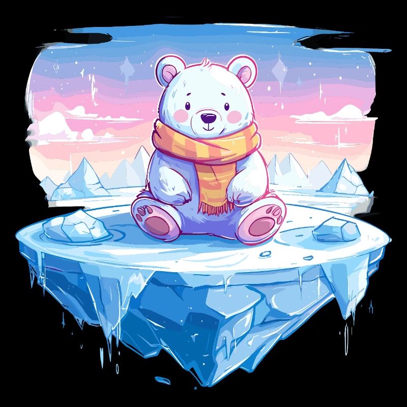 Polarlicht-Bär auf Eis