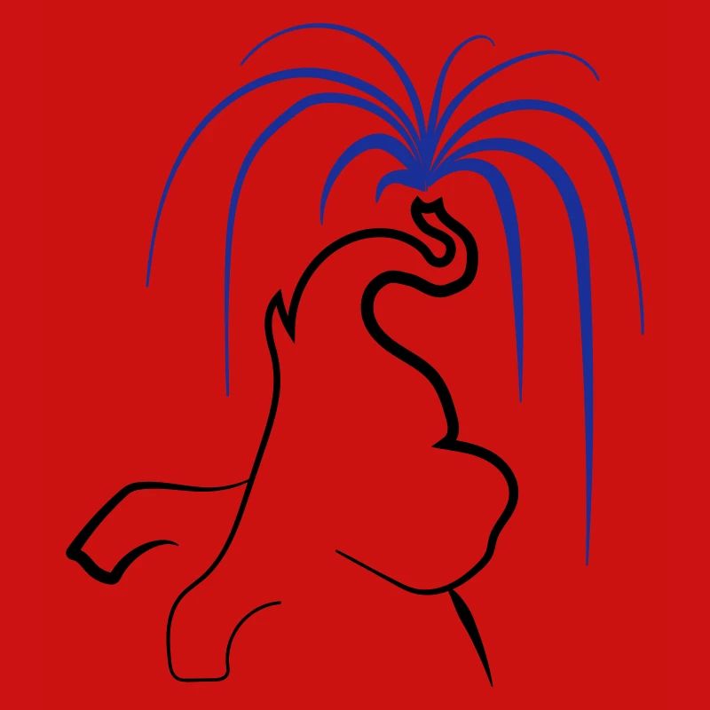 L’éléphant éclabousse l’eau de la trompe - Choisissez la couleur