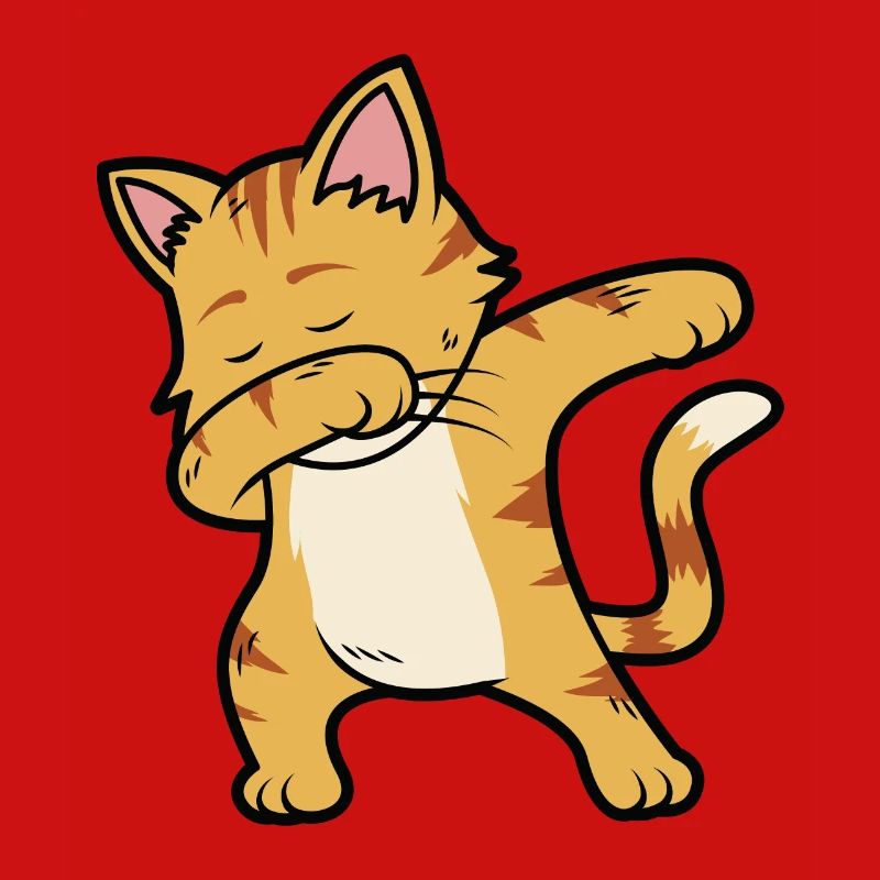 Cat Dabbing Dancing Cool Figure de danse de chat