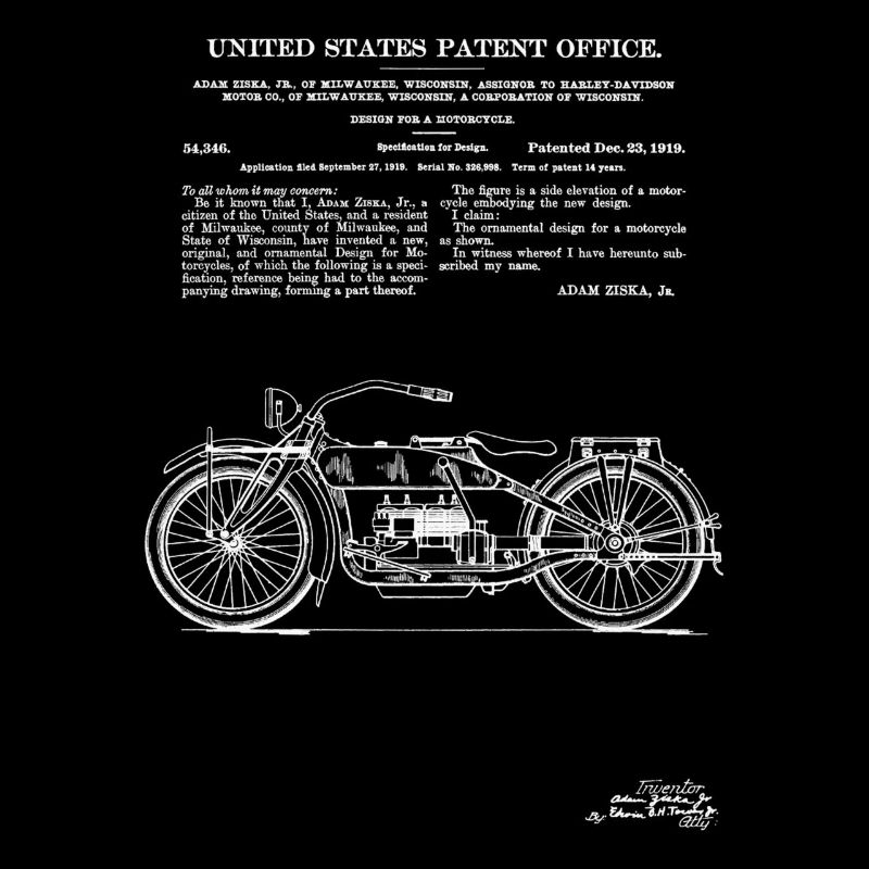 Engine Construction 1920 Patent Print Shirt, Harle