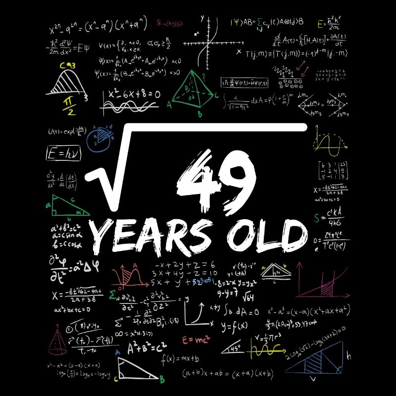 Square Root of 49 7TH Funny Math Birthday