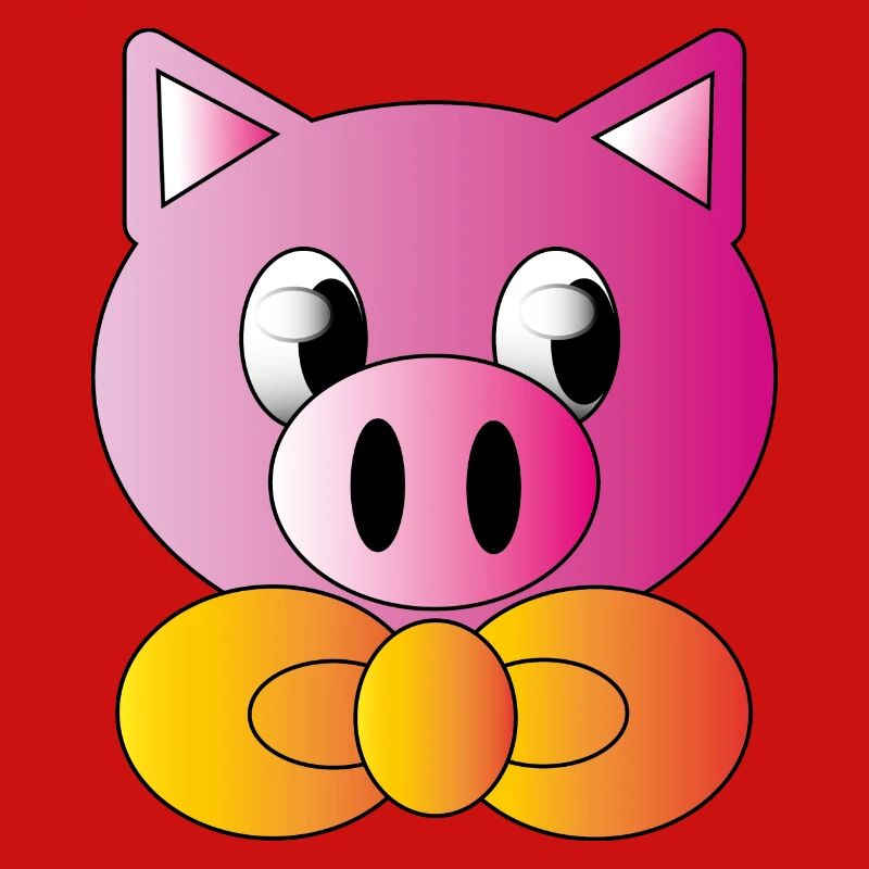 Schwein mit Brötchenbinde