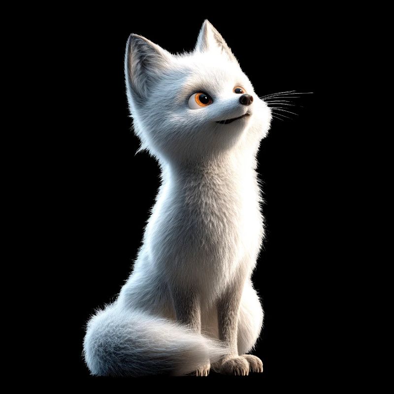 Polarfuchs Schneefuchs Eisfuchs Süßer Weißer Fuchs