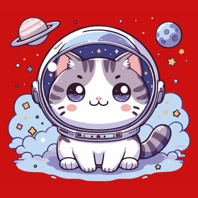 Chat astro mignon Chat mignon dans l’espace Cadeau