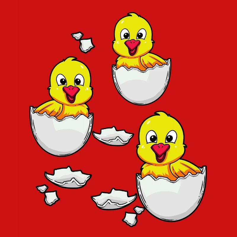 Eggshell chick Easter chicken farm egg