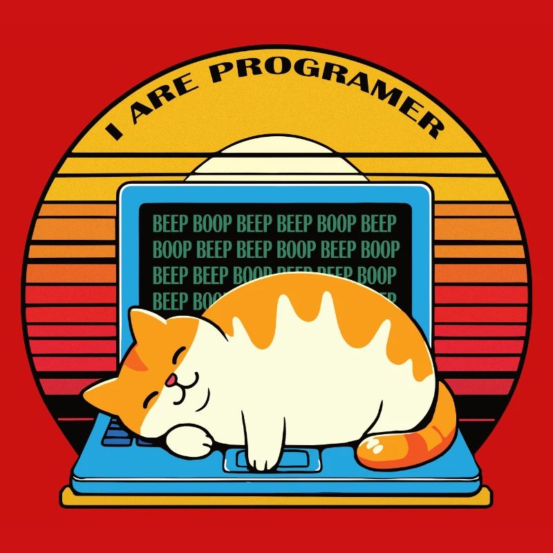 Ich bin Programmierer, fette schlafende Katze
