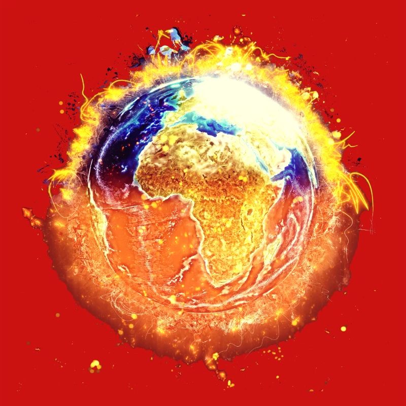 World globe burning
