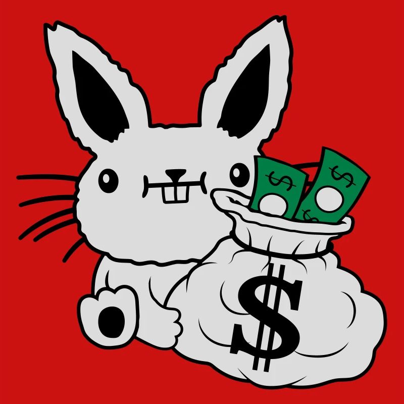 Reicher Geldsack Osterhase Geldscheine