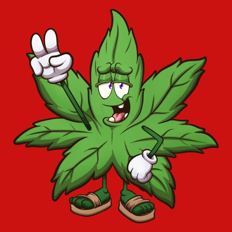 Weed-Blatt mit Peace-Zeichen