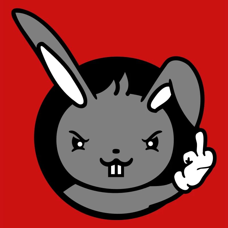 Hase Mittelfinger Zeigen Böse Frech Beleidigend