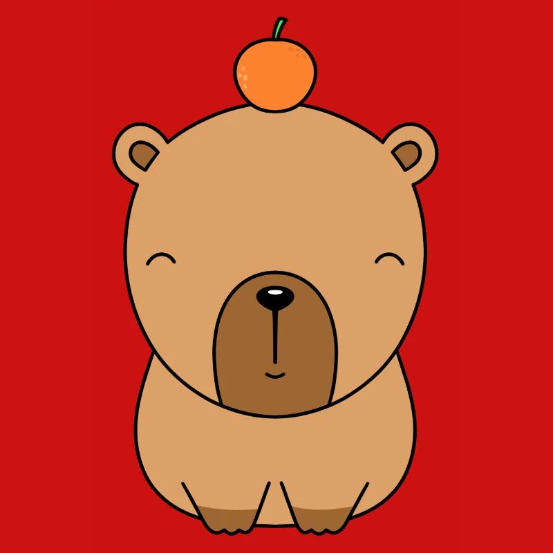 süßes capybara sitzend