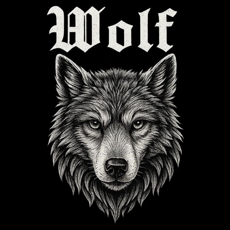 Gothic Wolf Kopf Illustration Geschenkidee