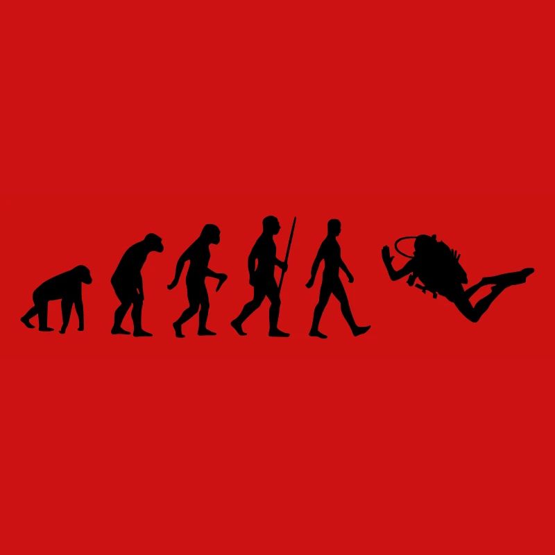 Evolution human monkey diver diving scuba diving