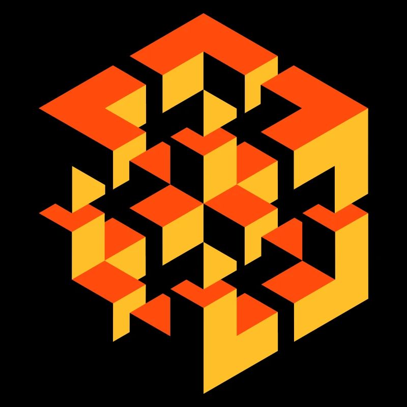 personnage impossible Escher cube magique géométrie