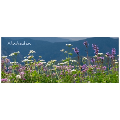 Almbaden Alpenblumen weiß und lila Panorama - Snapback Cap