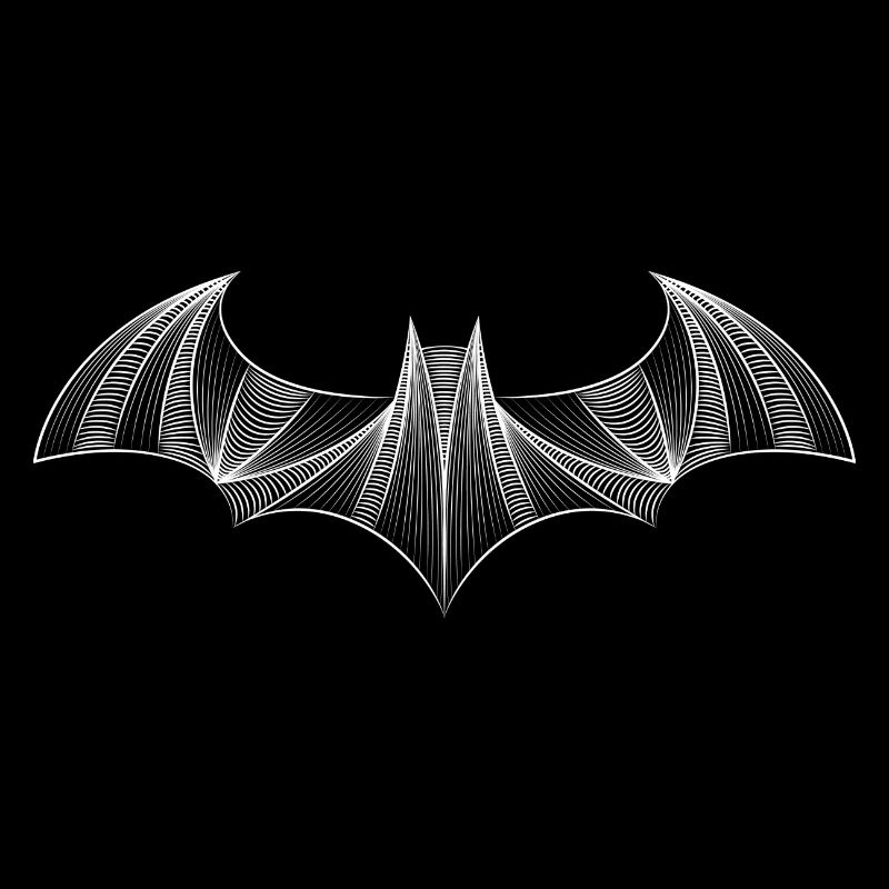 Batman Logo Drawing weiß