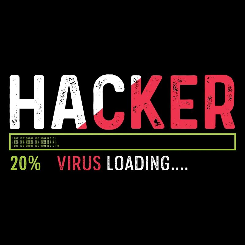 Hacker-Virus-Loading Nerd oder Geek. Geschenk