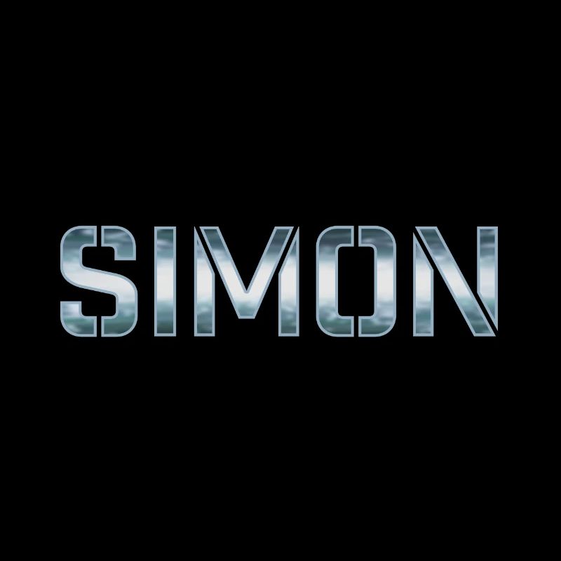 Simon prénom nom bleu argent blanc