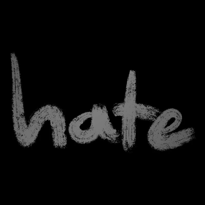 Hate Text Silver