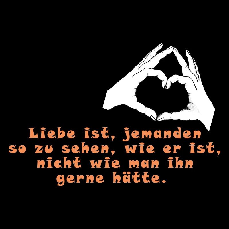 Hände formen ein Herz. Liebe ist....