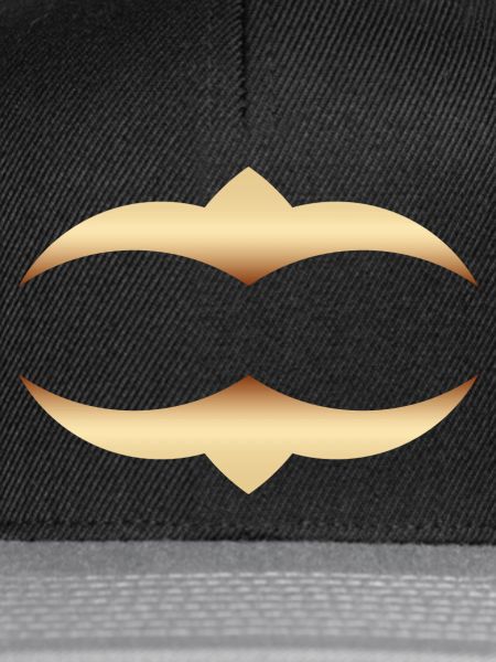 Goldenes Schnurrbart Logo