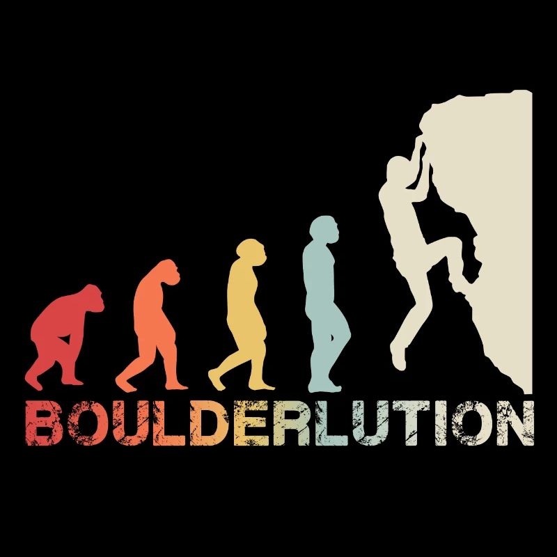 Bouldern Klettern Evolution Bergsteiger Vintage