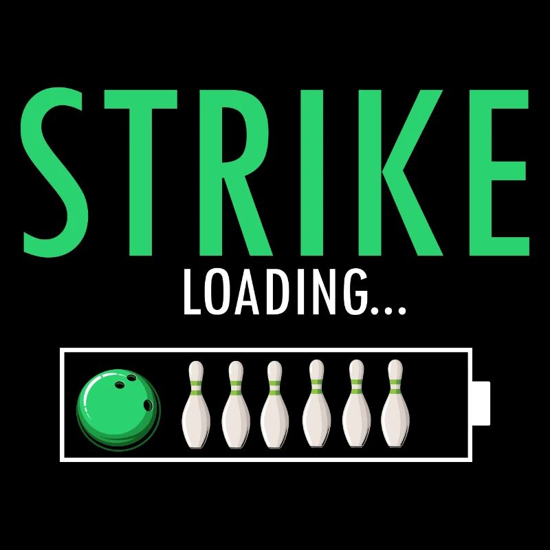 STRIKE Loading Cool Retro Bowling Designs