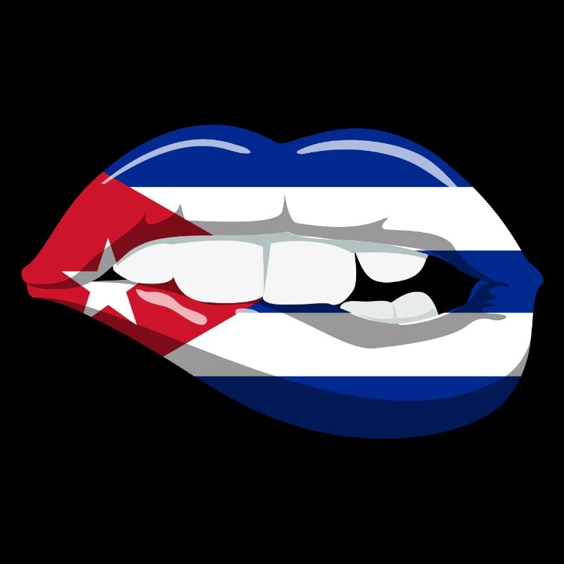 Cuba Drapeau Lèvres Bouche Caraïbes Cuba Havane