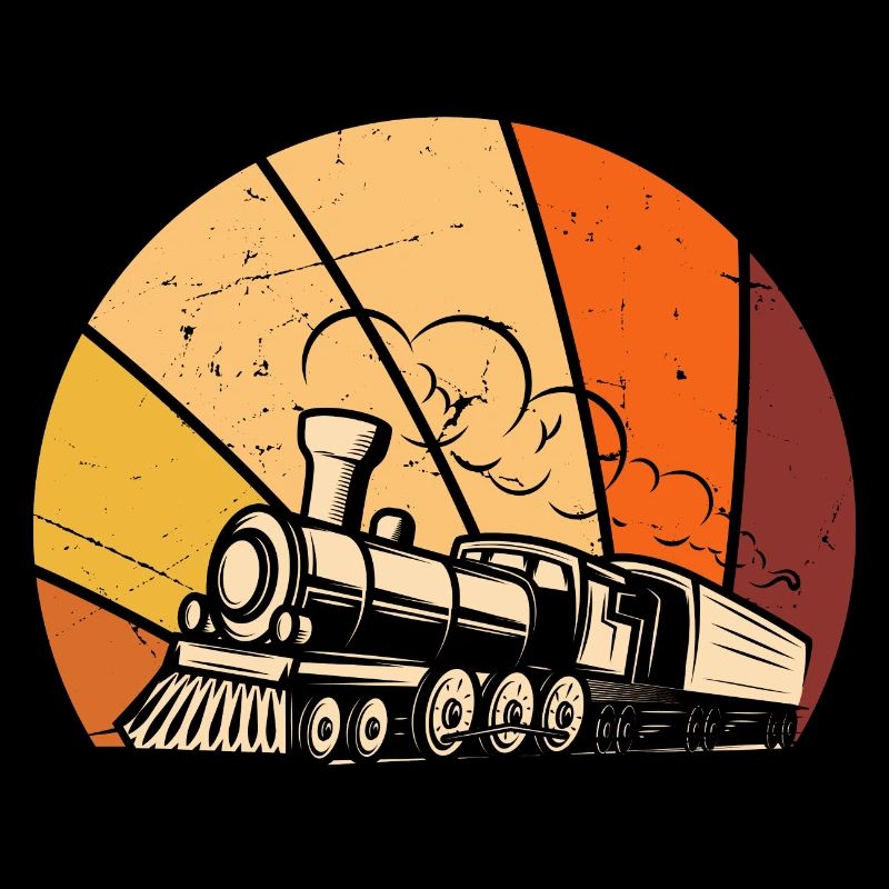 Trainspotter Eisenbahner Dampflok retro