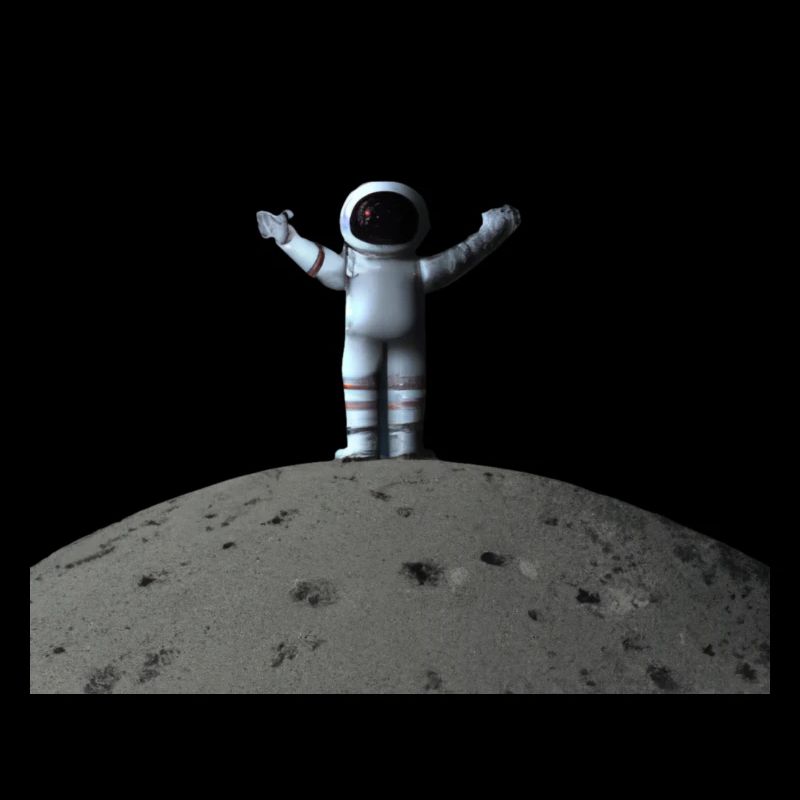 Astronaut figure on moon - explore universe