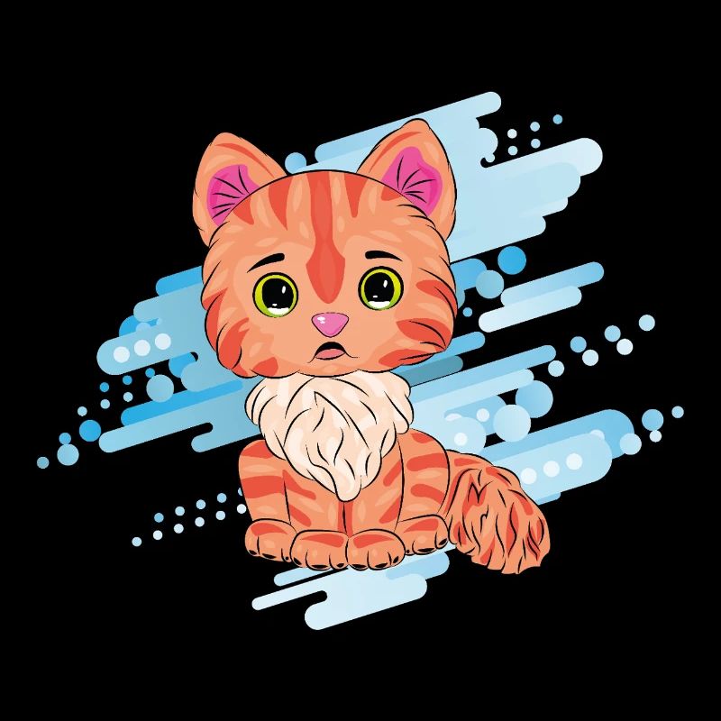 Chat orange mignon avec une écharpe