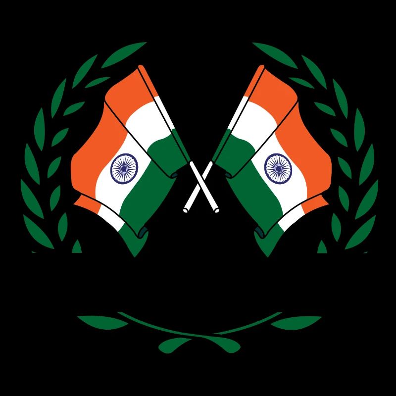 Drapeaux Inde en bannière couronne de laurier