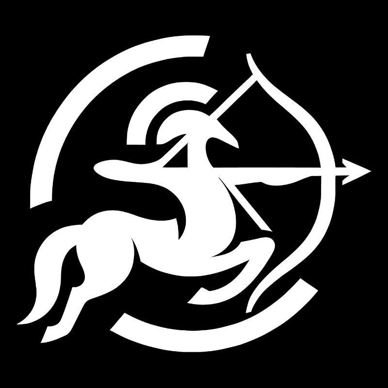 Zodiac Sagittarius Arc Icon Minimalistic White