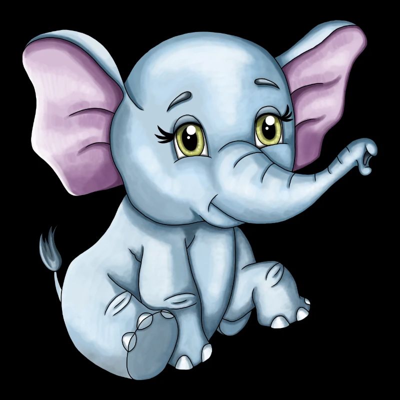 Bébé éléphant heureux mignon