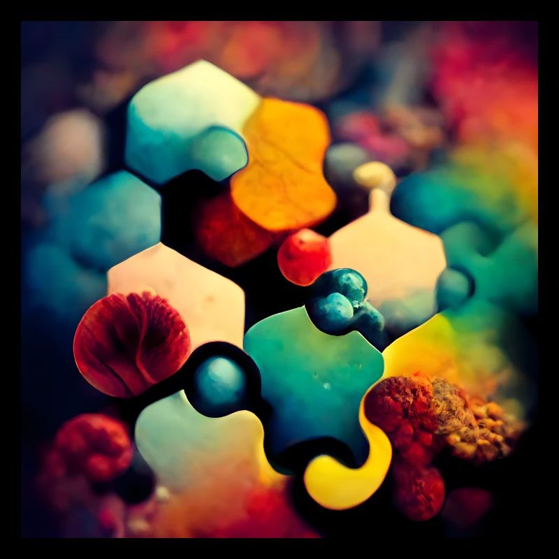Ein Puzzle mit Molekülen