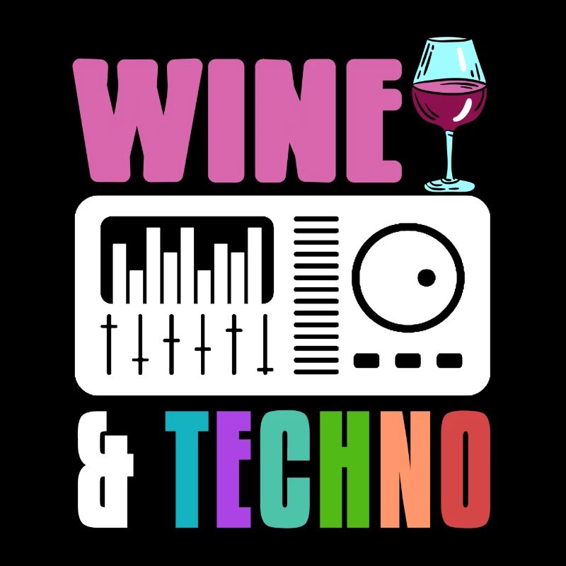 Wine & Techno Awesome Retro Techno Designs
