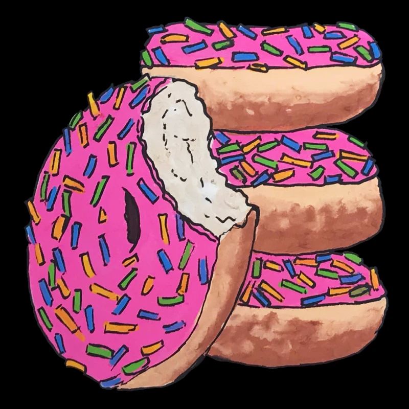 Donut stack pink delicious snack