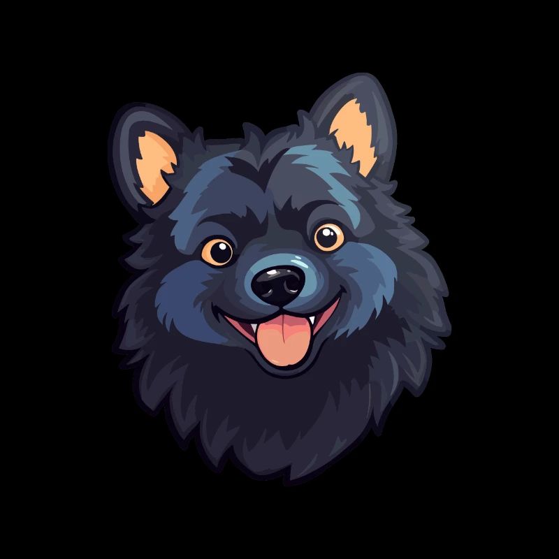 Schipperke Hunderasse Aquarell Karikatur Kawaii Cli