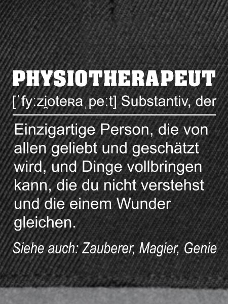 Physiotherapeut Definition lustig