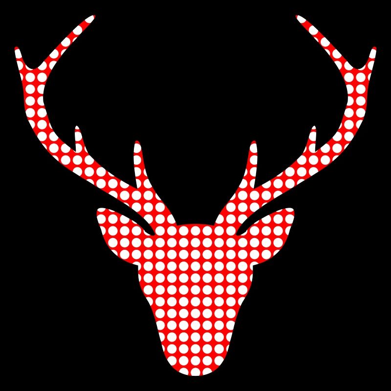Red deer in dot pattern